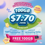 CMLink (Singtel MVNO) joins Zero1, ViViFi and ZYM with a $7.70 Plan with 100GB Local Data, 90-Day 100GB Malaysia Roaming, and Regional Roaming