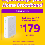 SIMBA offers D-Link router BE7200 WIFI 7 10G Mesh Router for $179