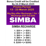 SIMBA 1-for-1 Top-Up Deal: Top Up $20, Get $40!