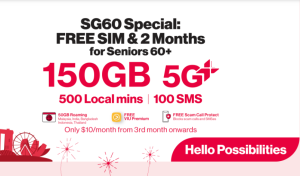 Singtel Launches SG60 Senior Prepaid SIM – Free for First 2 Months with 150GB 5G+ Data & Roaming
